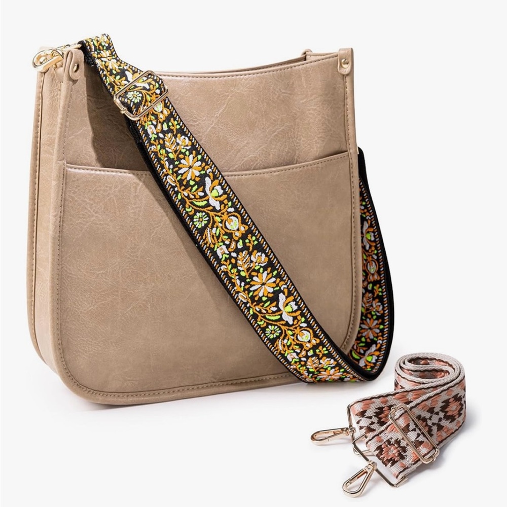 Viva Terry Vegan Crossbody Fashion Shoulder Bag Light Khaki - Picture 12 of 16